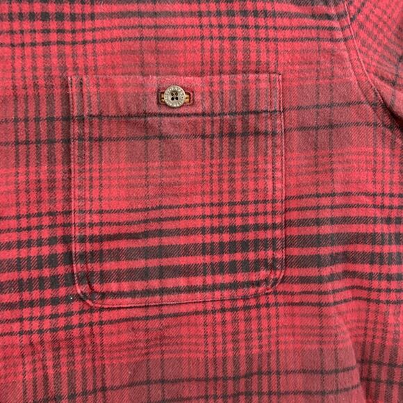 Orvis Shirt Mens XL Red Black Plaid Flannel Button Front Long Sleeve Two Pocket - Picture 6 of 16